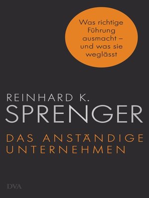 cover image of Das anständige Unternehmen